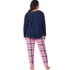 New Brushed Sweater Knit Long Sleeve Pajama Set PLUS Women Sleepwear|Plus Size
