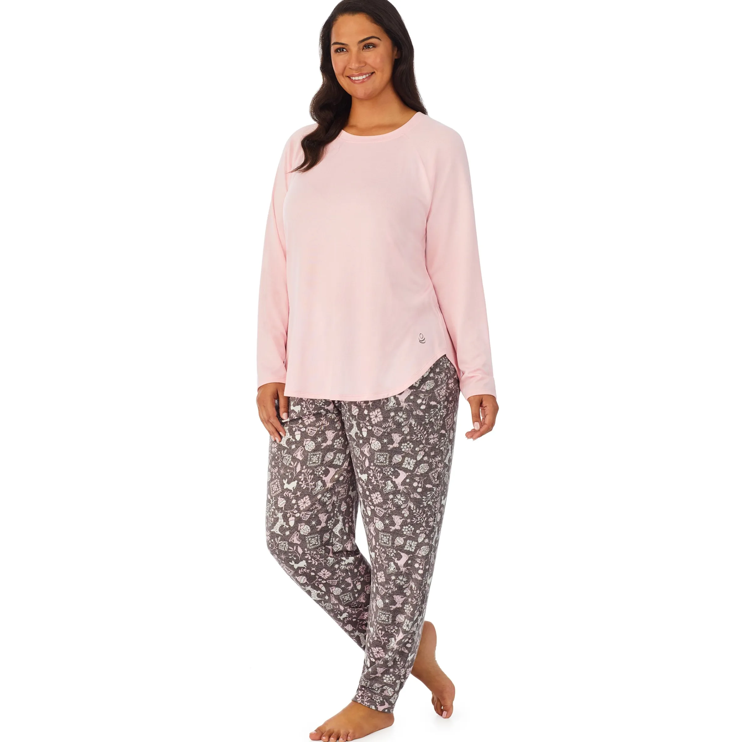 New Brushed Sweater Knit Long Sleeve Pajama Set PLUS Women Sleepwear|Plus Size