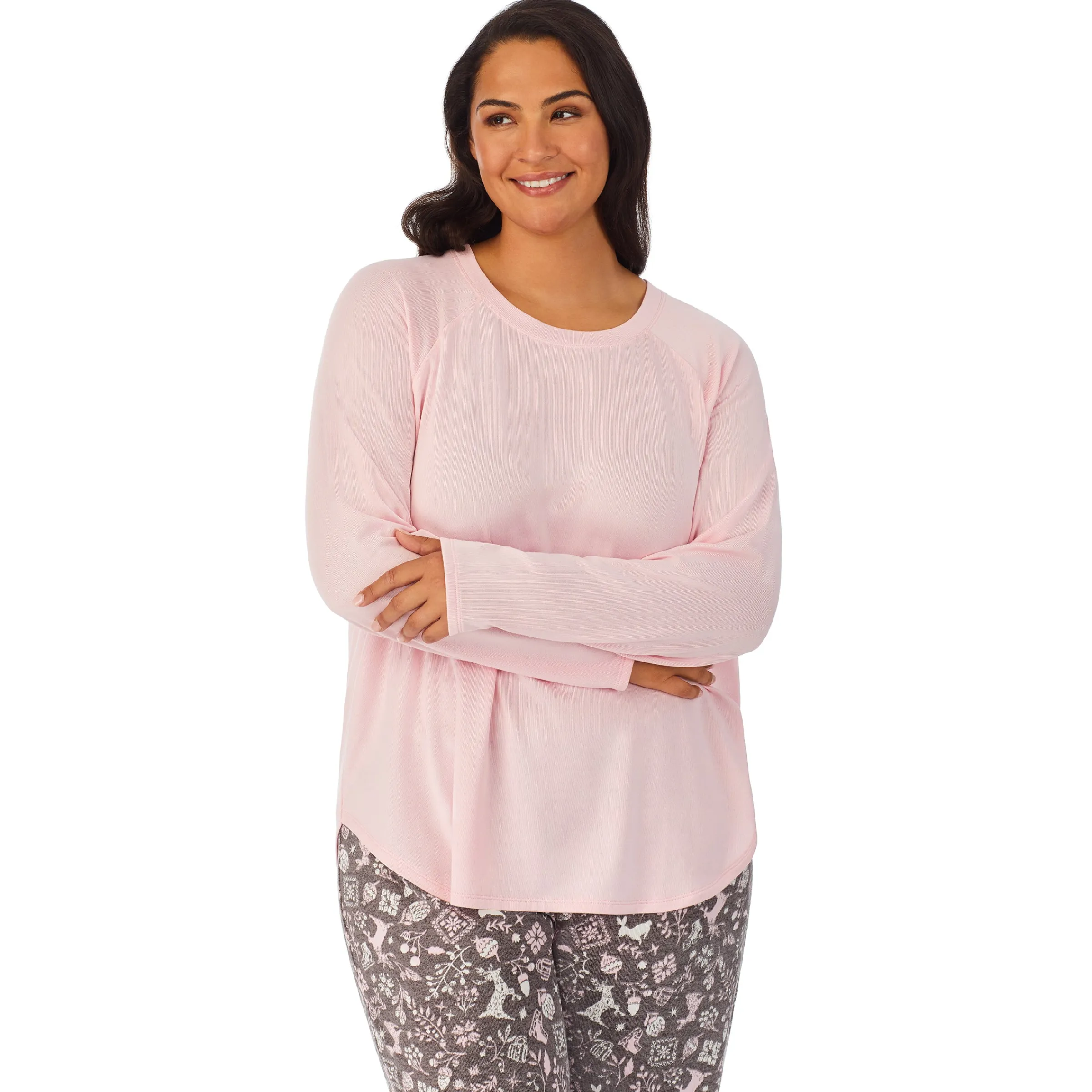 New Brushed Sweater Knit Long Sleeve Pajama Set PLUS Women Sleepwear|Plus Size