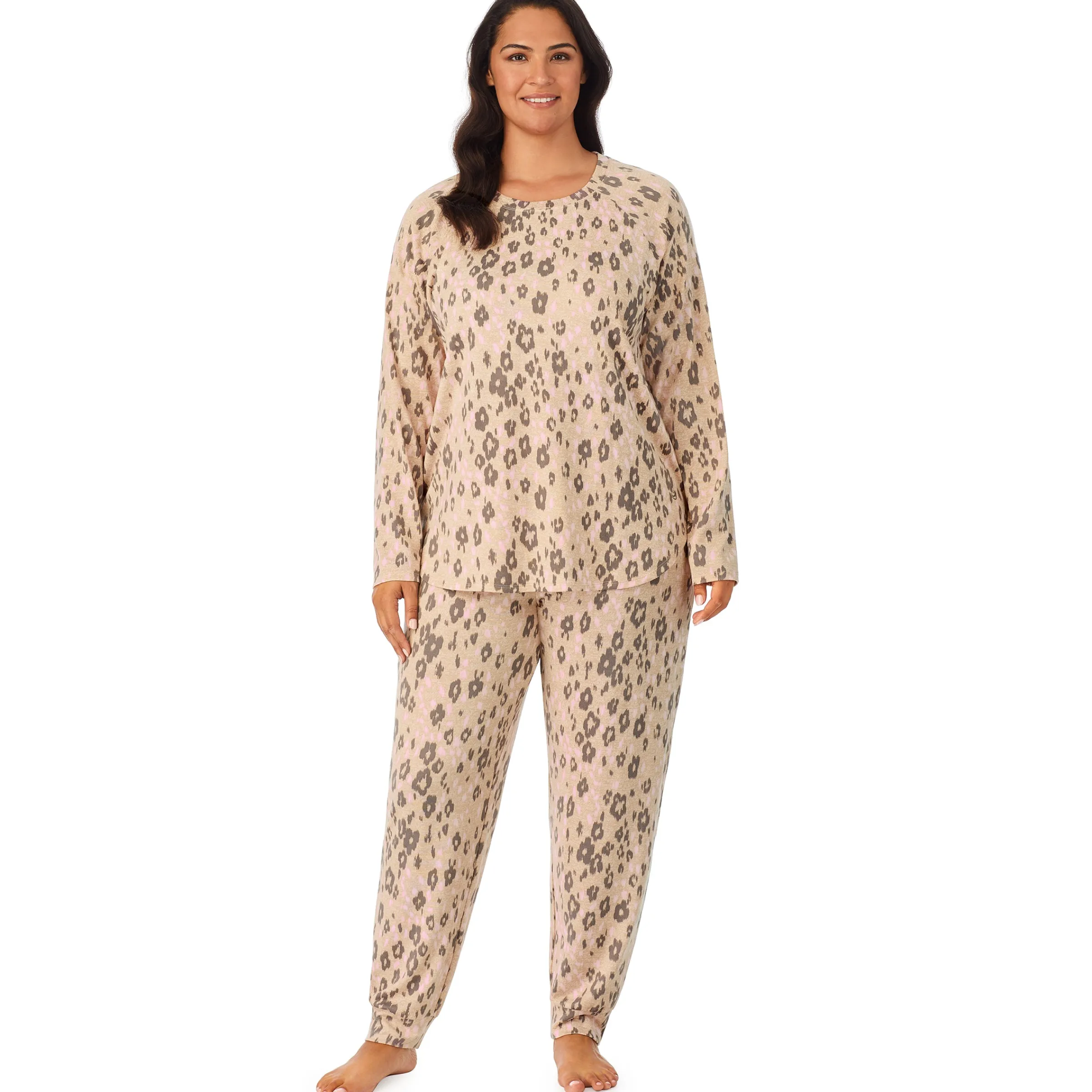 New Brushed Sweater Knit Long Sleeve Pajama Set PLUS Women Sleepwear|Plus Size