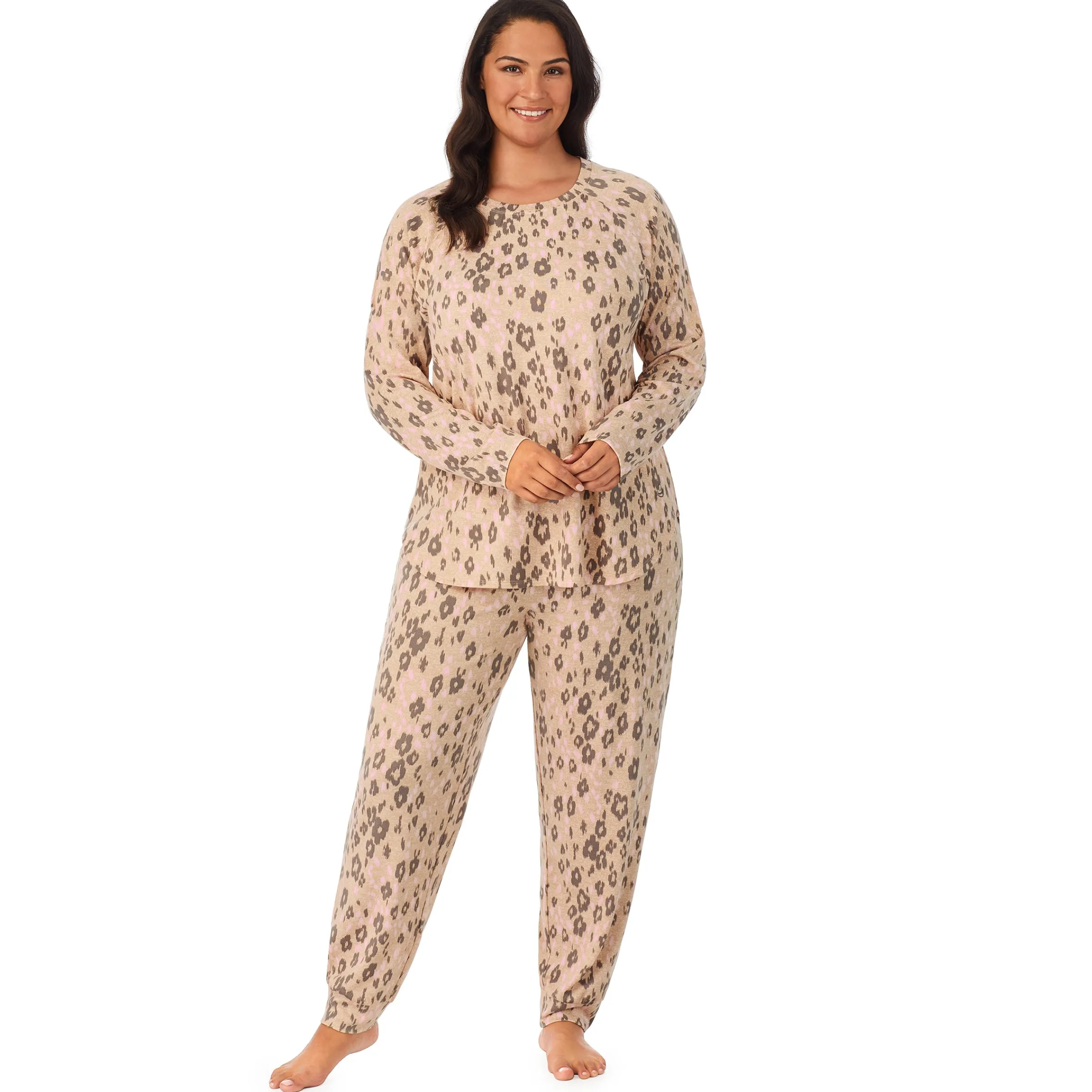 New Brushed Sweater Knit Long Sleeve Pajama Set PLUS Women Sleepwear|Plus Size