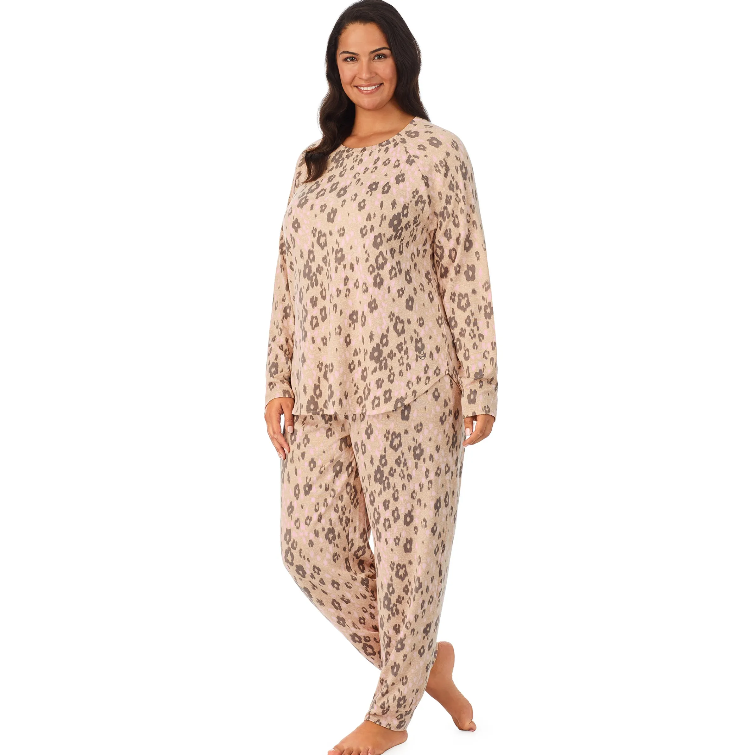 New Brushed Sweater Knit Long Sleeve Pajama Set PLUS Women Sleepwear|Plus Size
