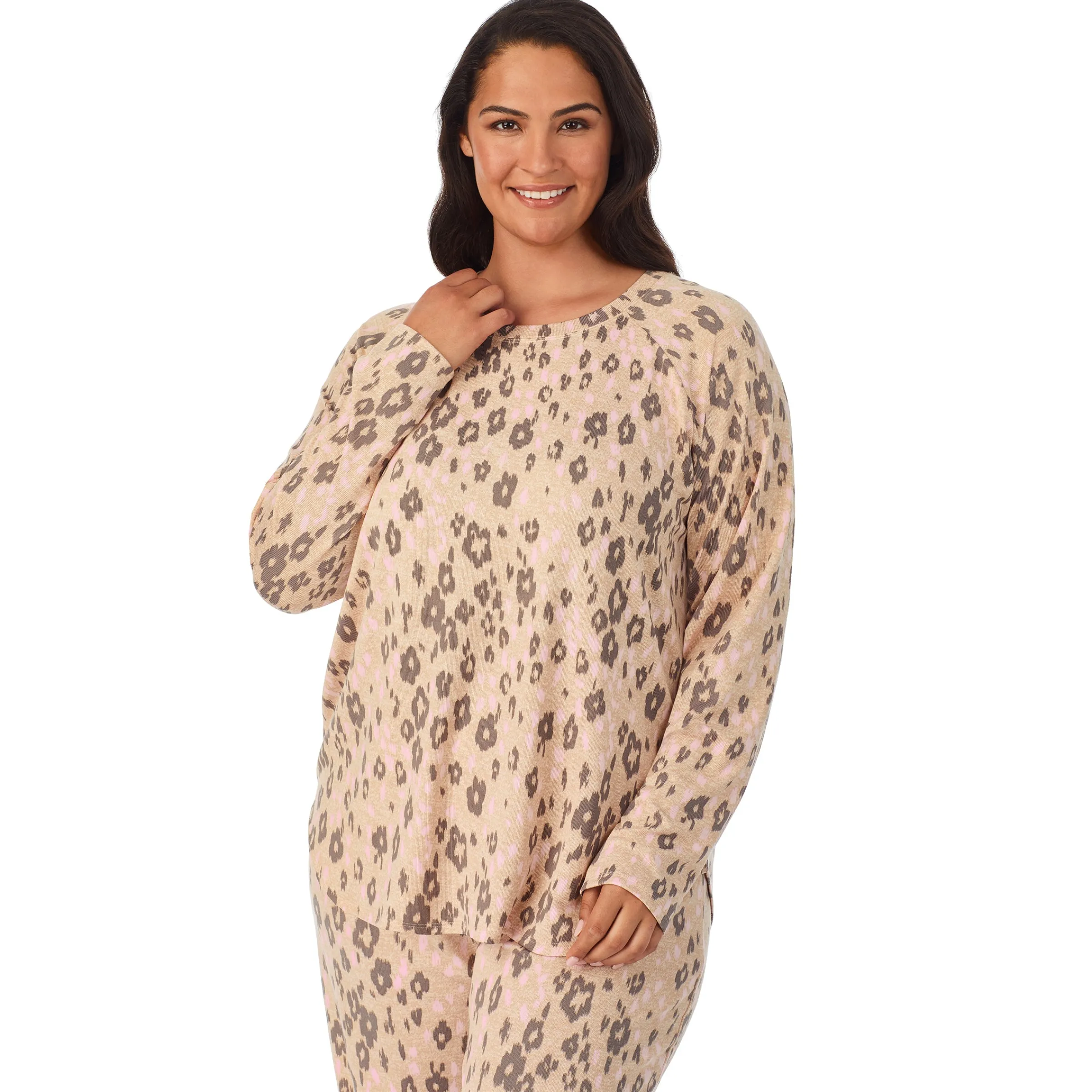 New Brushed Sweater Knit Long Sleeve Pajama Set PLUS Women Sleepwear|Plus Size