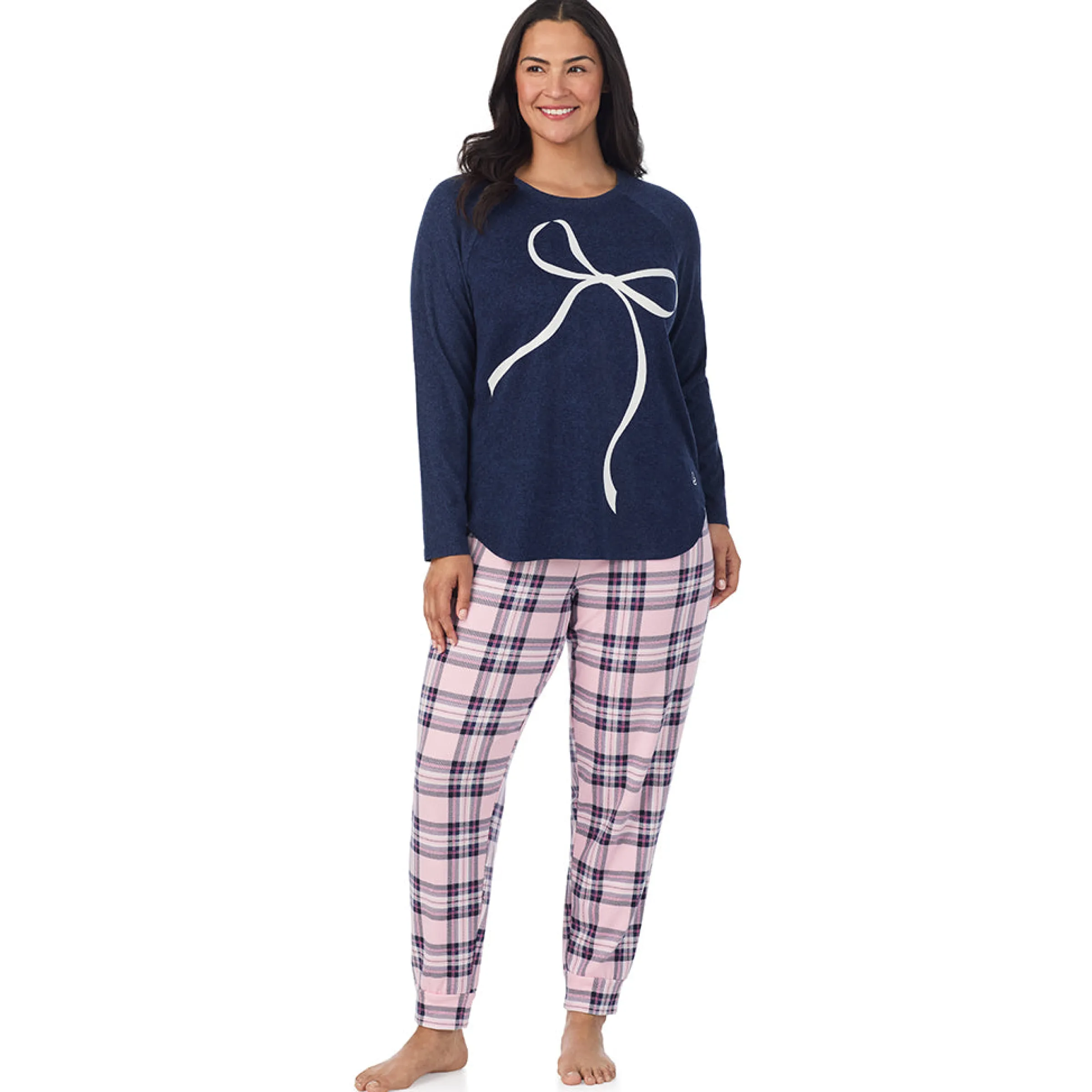 New Brushed Sweater Knit Long Sleeve Pajama Set PLUS Women Sleepwear|Plus Size