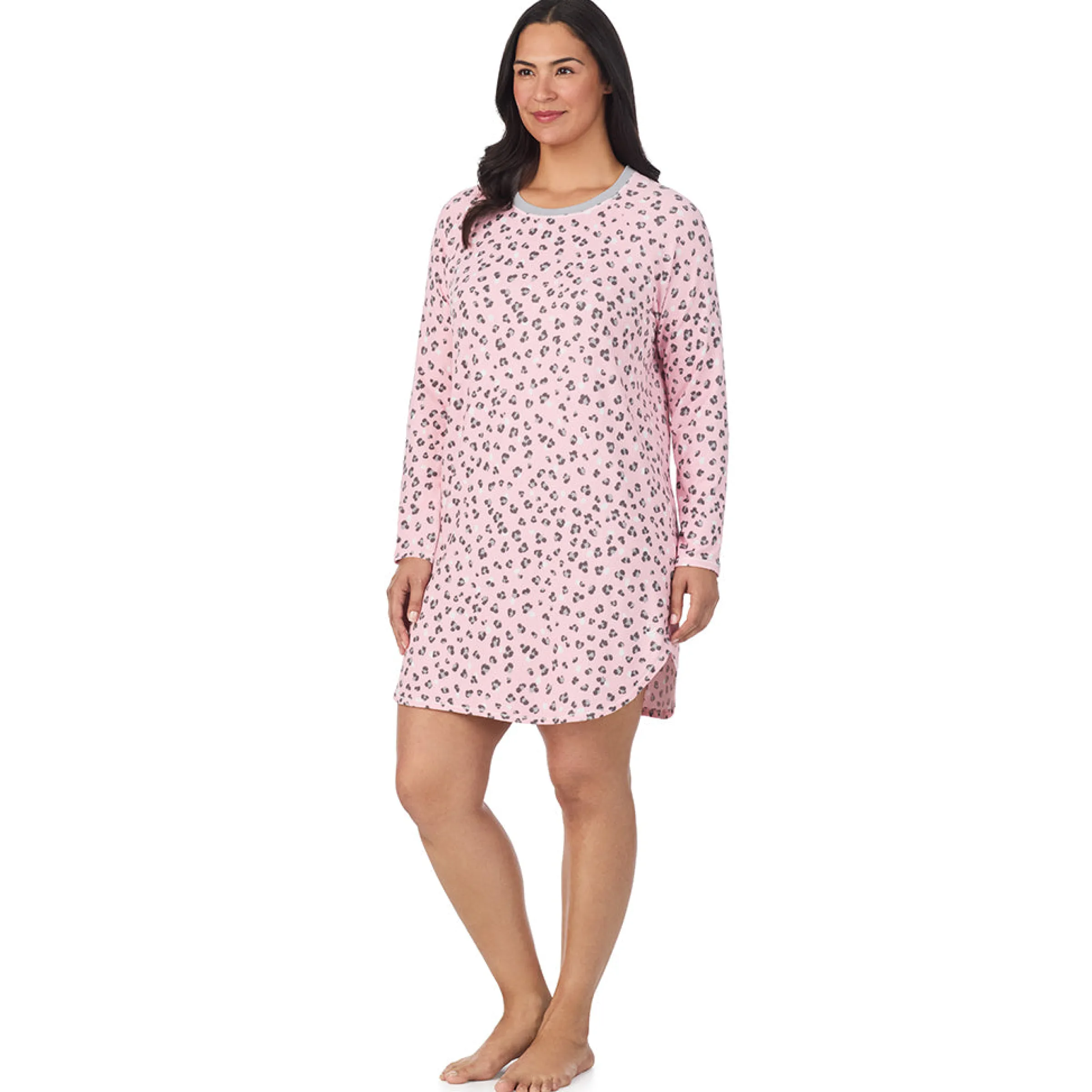 Online Brushed Sweater Knit Long Sleeve Sleepshirt PLUS Women Sleepwear|Plus Size