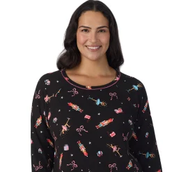 Online Brushed Sweater Knit Long Sleeve Sleepshirt PLUS Women Sleepwear|Plus Size