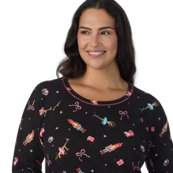 Online Brushed Sweater Knit Long Sleeve Sleepshirt PLUS Women Sleepwear|Plus Size
