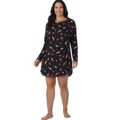 Online Brushed Sweater Knit Long Sleeve Sleepshirt PLUS Women Sleepwear|Plus Size