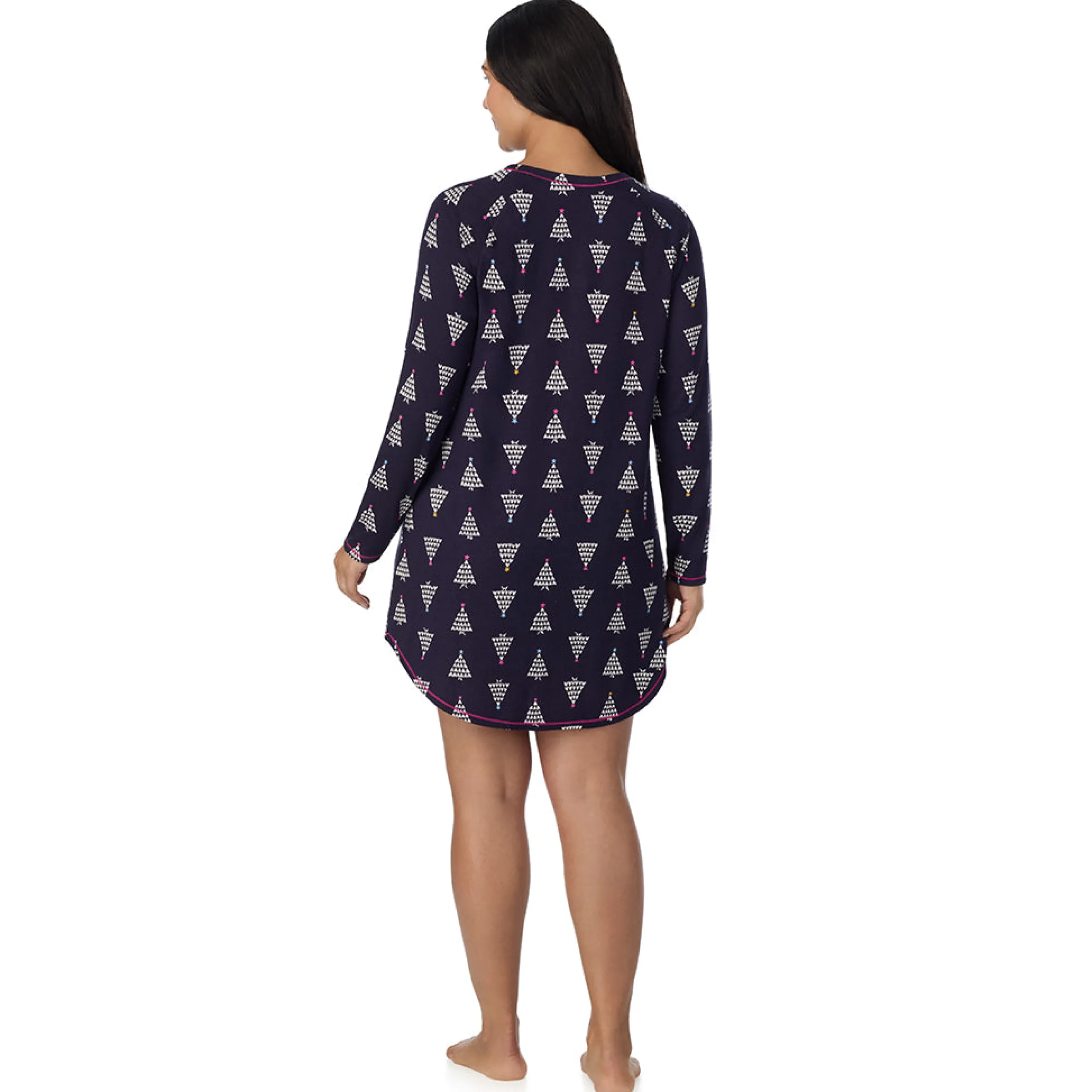 Online Brushed Sweater Knit Long Sleeve Sleepshirt PLUS Women Sleepwear|Plus Size