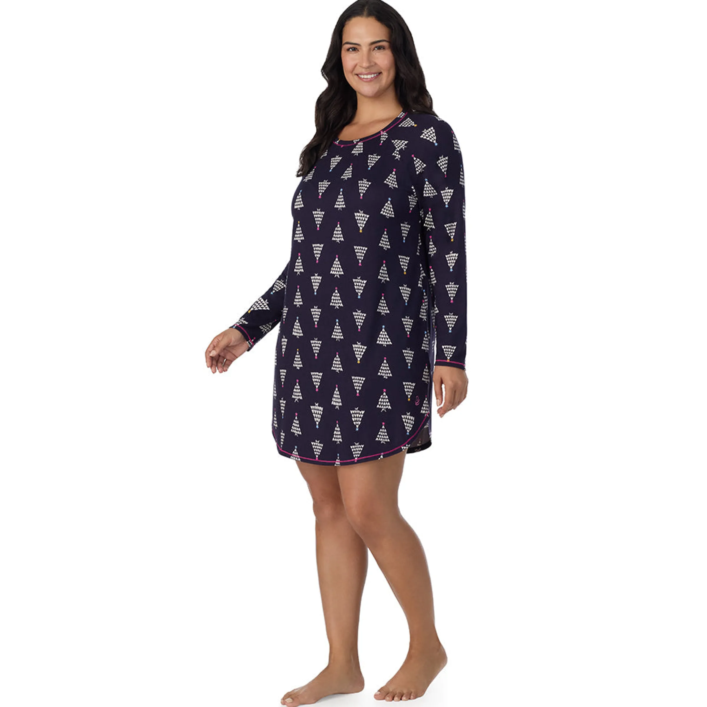 Online Brushed Sweater Knit Long Sleeve Sleepshirt PLUS Women Sleepwear|Plus Size