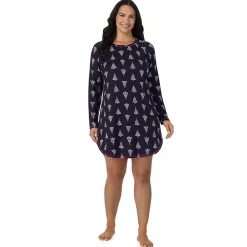 Online Brushed Sweater Knit Long Sleeve Sleepshirt PLUS Women Sleepwear|Plus Size
