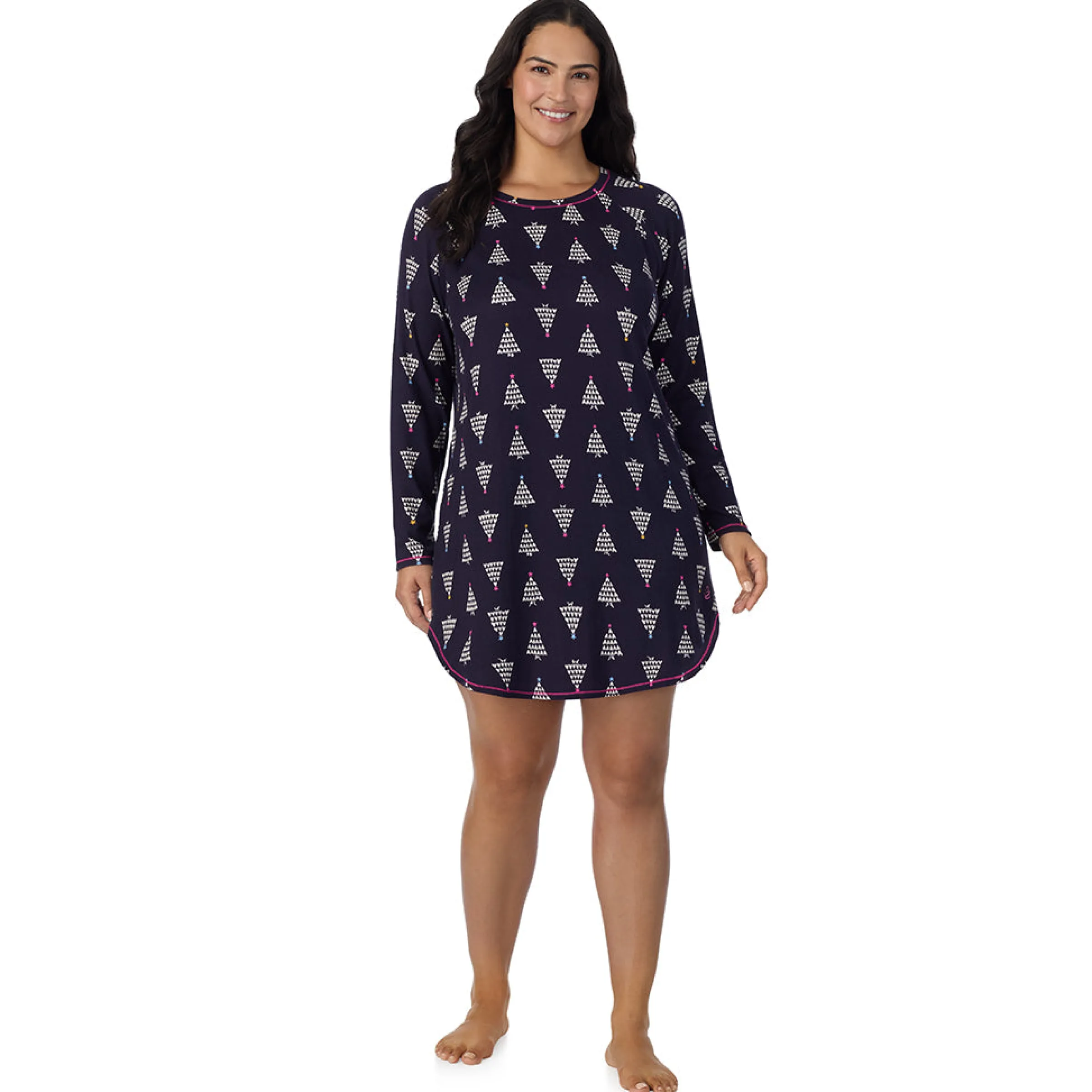 Online Brushed Sweater Knit Long Sleeve Sleepshirt PLUS Women Sleepwear|Plus Size