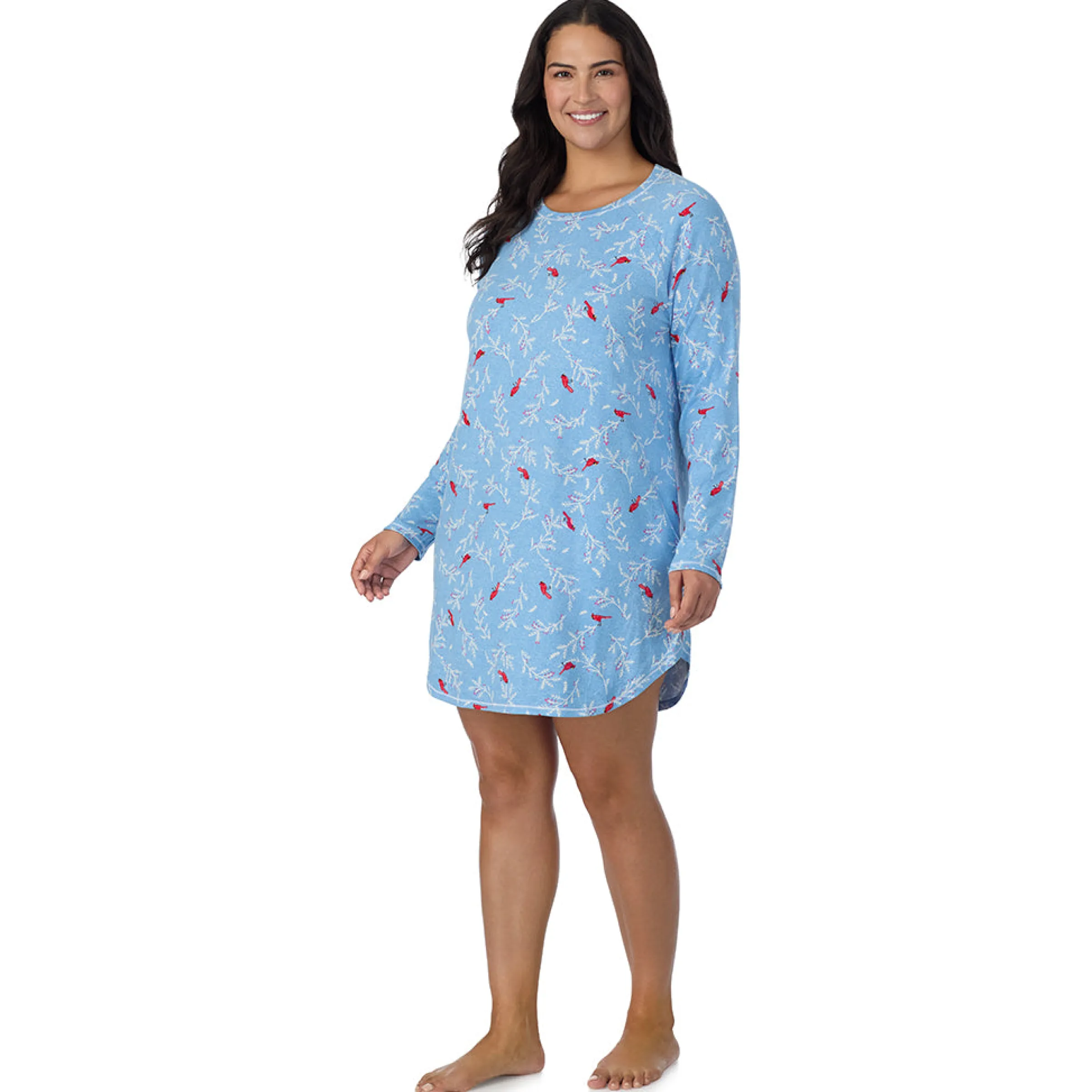 Online Brushed Sweater Knit Long Sleeve Sleepshirt PLUS Women Sleepwear|Plus Size