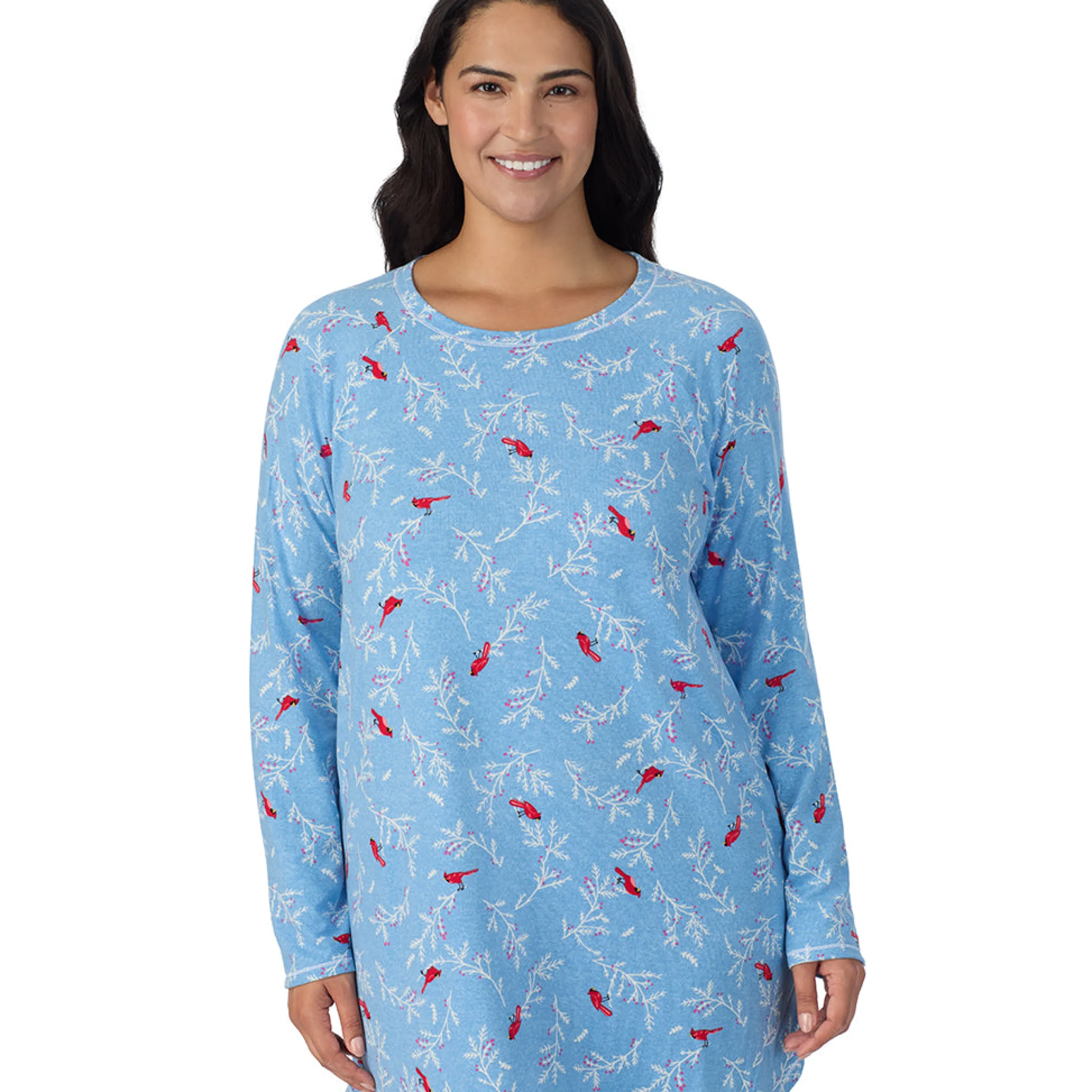 Online Brushed Sweater Knit Long Sleeve Sleepshirt PLUS Women Sleepwear|Plus Size