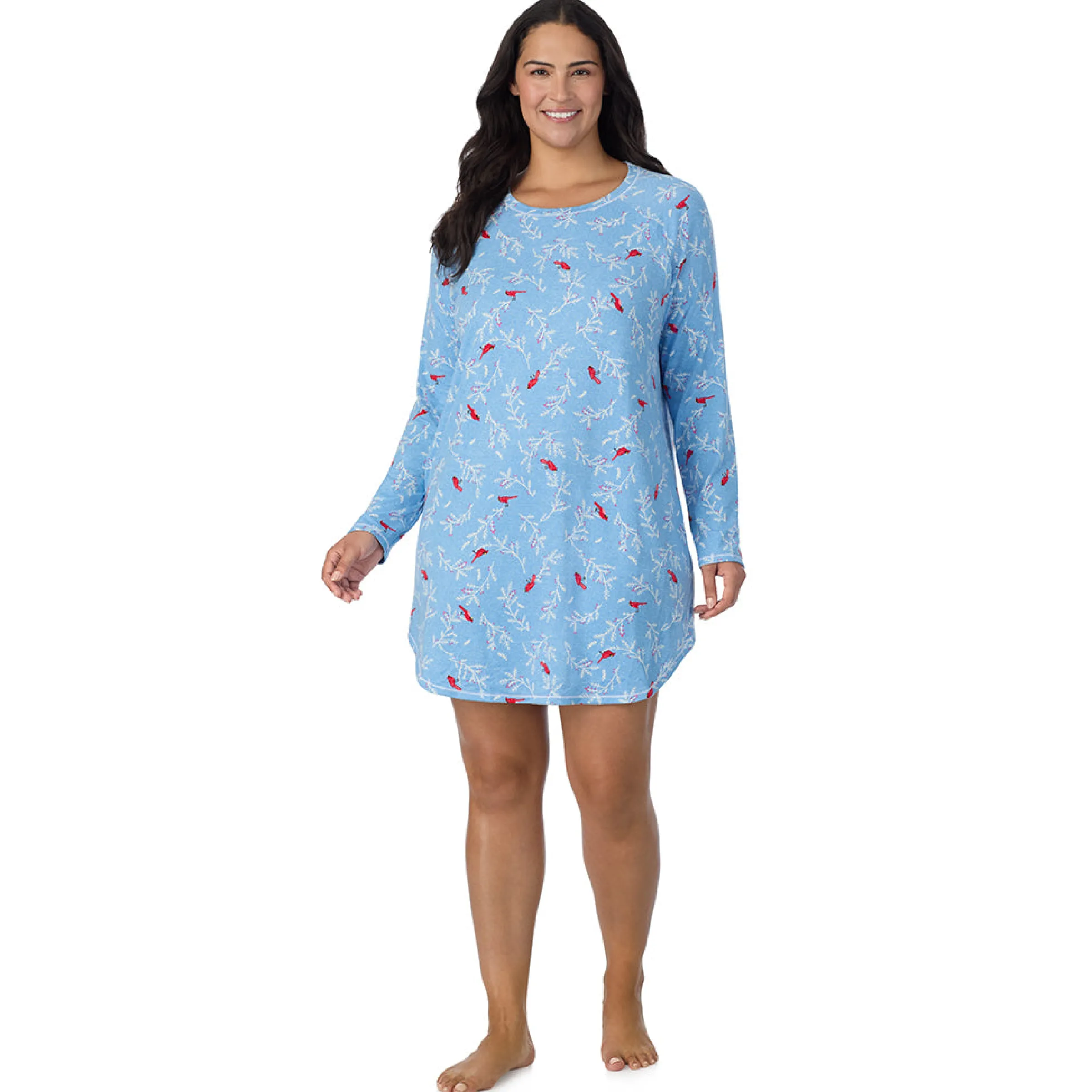 Online Brushed Sweater Knit Long Sleeve Sleepshirt PLUS Women Sleepwear|Plus Size