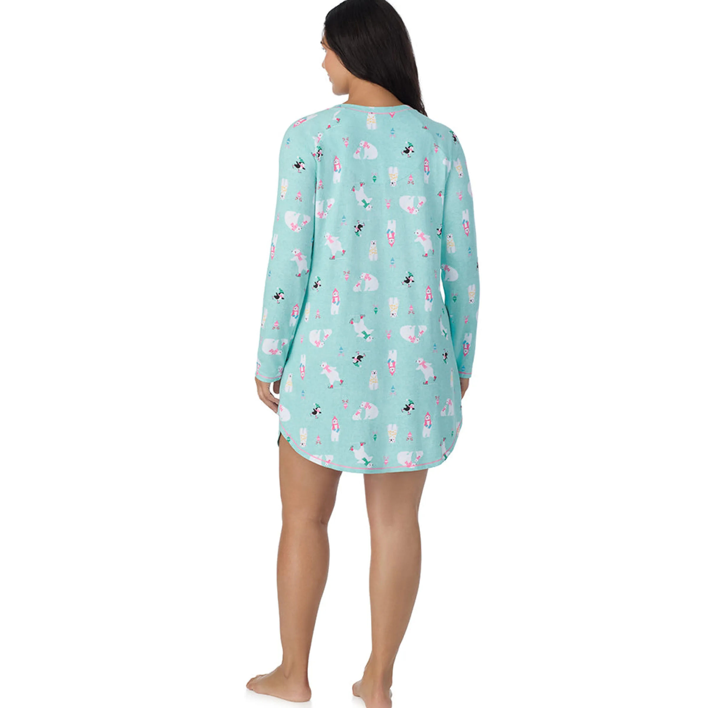 Online Brushed Sweater Knit Long Sleeve Sleepshirt PLUS Women Sleepwear|Plus Size