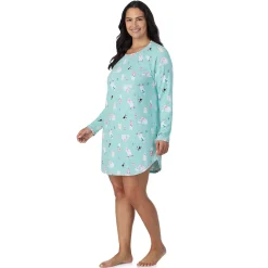 Online Brushed Sweater Knit Long Sleeve Sleepshirt PLUS Women Sleepwear|Plus Size