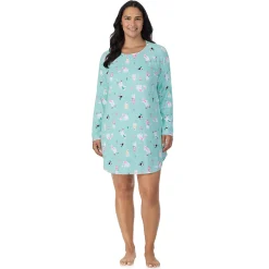 Online Brushed Sweater Knit Long Sleeve Sleepshirt PLUS Women Sleepwear|Plus Size