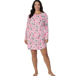 Online Brushed Sweater Knit Long Sleeve Sleepshirt PLUS Women Sleepwear|Plus Size