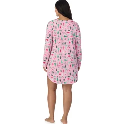 Online Brushed Sweater Knit Long Sleeve Sleepshirt PLUS Women Sleepwear|Plus Size