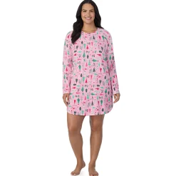 Online Brushed Sweater Knit Long Sleeve Sleepshirt PLUS Women Sleepwear|Plus Size