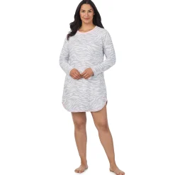 Online Brushed Sweater Knit Long Sleeve Sleepshirt PLUS Women Sleepwear|Plus Size