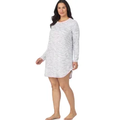 Online Brushed Sweater Knit Long Sleeve Sleepshirt PLUS Women Sleepwear|Plus Size