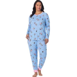 Discount Brushed Sweater Knit Long Sleeve Top with Jogger 2-Pc Pajama Set PLUS Women Sleepwear|Plus Size