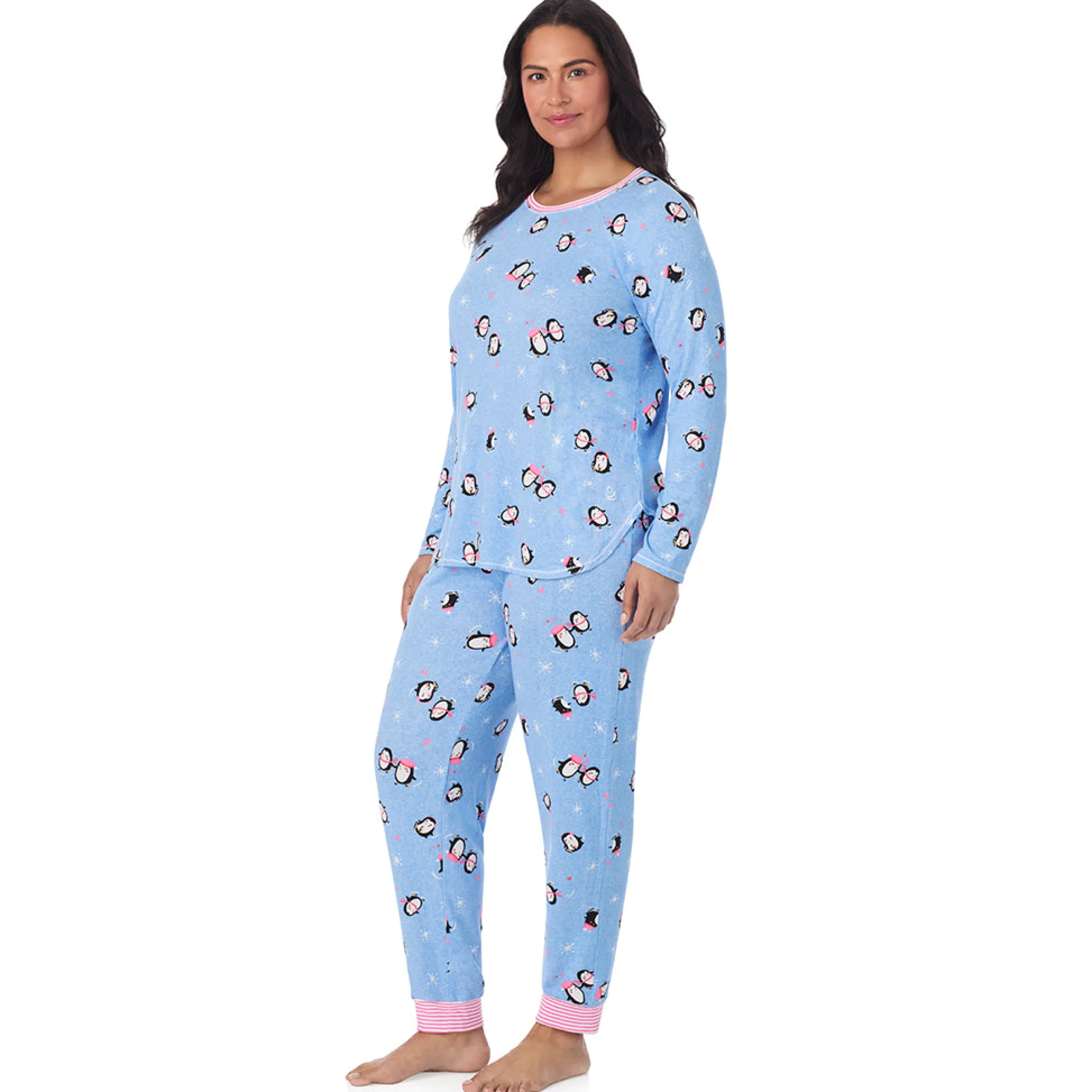 Discount Brushed Sweater Knit Long Sleeve Top with Jogger 2-Pc Pajama Set PLUS Women Sleepwear|Plus Size