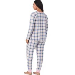 Discount Brushed Sweater Knit Long Sleeve Top with Jogger 2-Pc Pajama Set PLUS Women Sleepwear|Plus Size