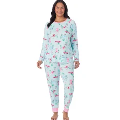 Discount Brushed Sweater Knit Long Sleeve Top with Jogger 2-Pc Pajama Set PLUS Women Sleepwear|Plus Size