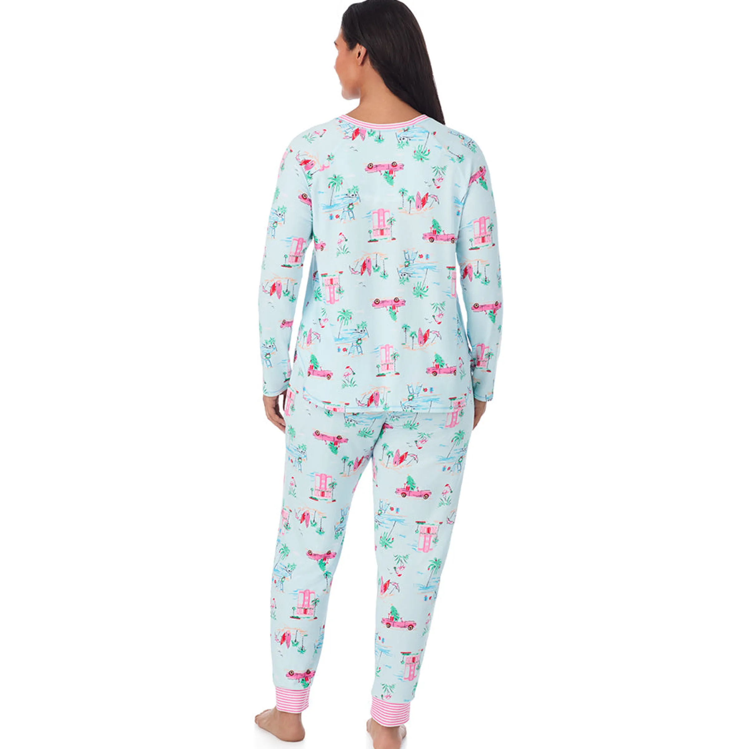 Discount Brushed Sweater Knit Long Sleeve Top with Jogger 2-Pc Pajama Set PLUS Women Sleepwear|Plus Size