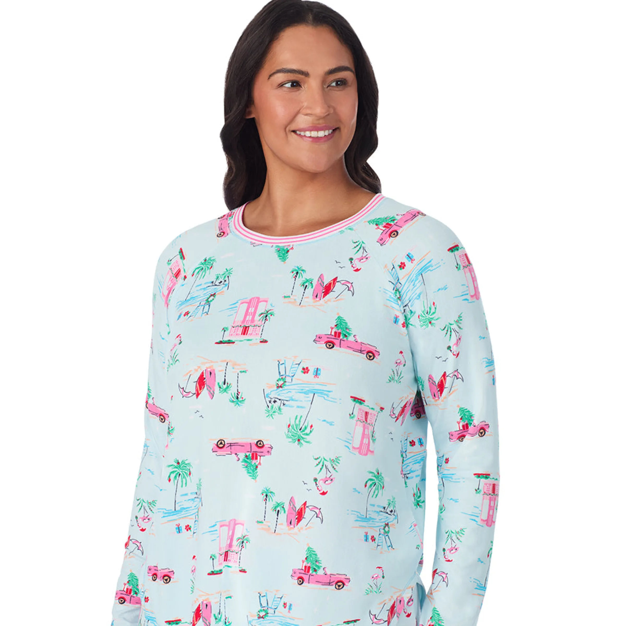 Discount Brushed Sweater Knit Long Sleeve Top with Jogger 2-Pc Pajama Set PLUS Women Sleepwear|Plus Size