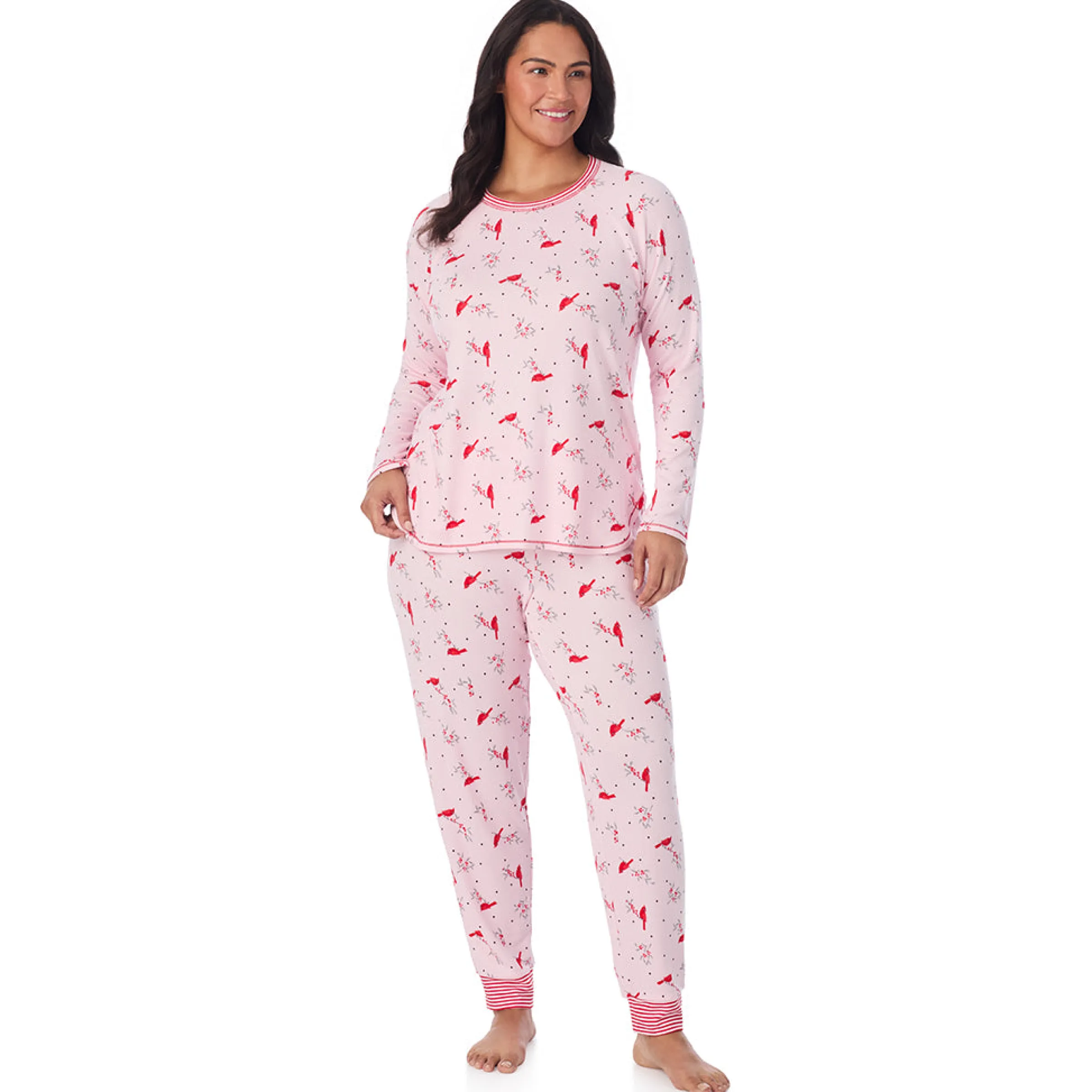 Discount Brushed Sweater Knit Long Sleeve Top with Jogger 2-Pc Pajama Set PLUS Women Sleepwear|Plus Size