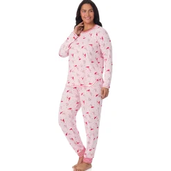 Discount Brushed Sweater Knit Long Sleeve Top with Jogger 2-Pc Pajama Set PLUS Women Sleepwear|Plus Size