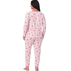 Discount Brushed Sweater Knit Long Sleeve Top with Jogger 2-Pc Pajama Set PLUS Women Sleepwear|Plus Size