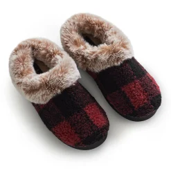 Online Buffalo Plaid Clog Slipper with Contrast Sherpa Lining Women Women's Accessories|Slippers