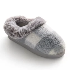Online Buffalo Plaid Clog Slipper with Contrast Sherpa Lining Women Women's Accessories|Slippers