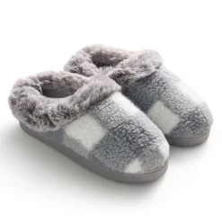 Online Buffalo Plaid Clog Slipper with Contrast Sherpa Lining Women Women's Accessories|Slippers