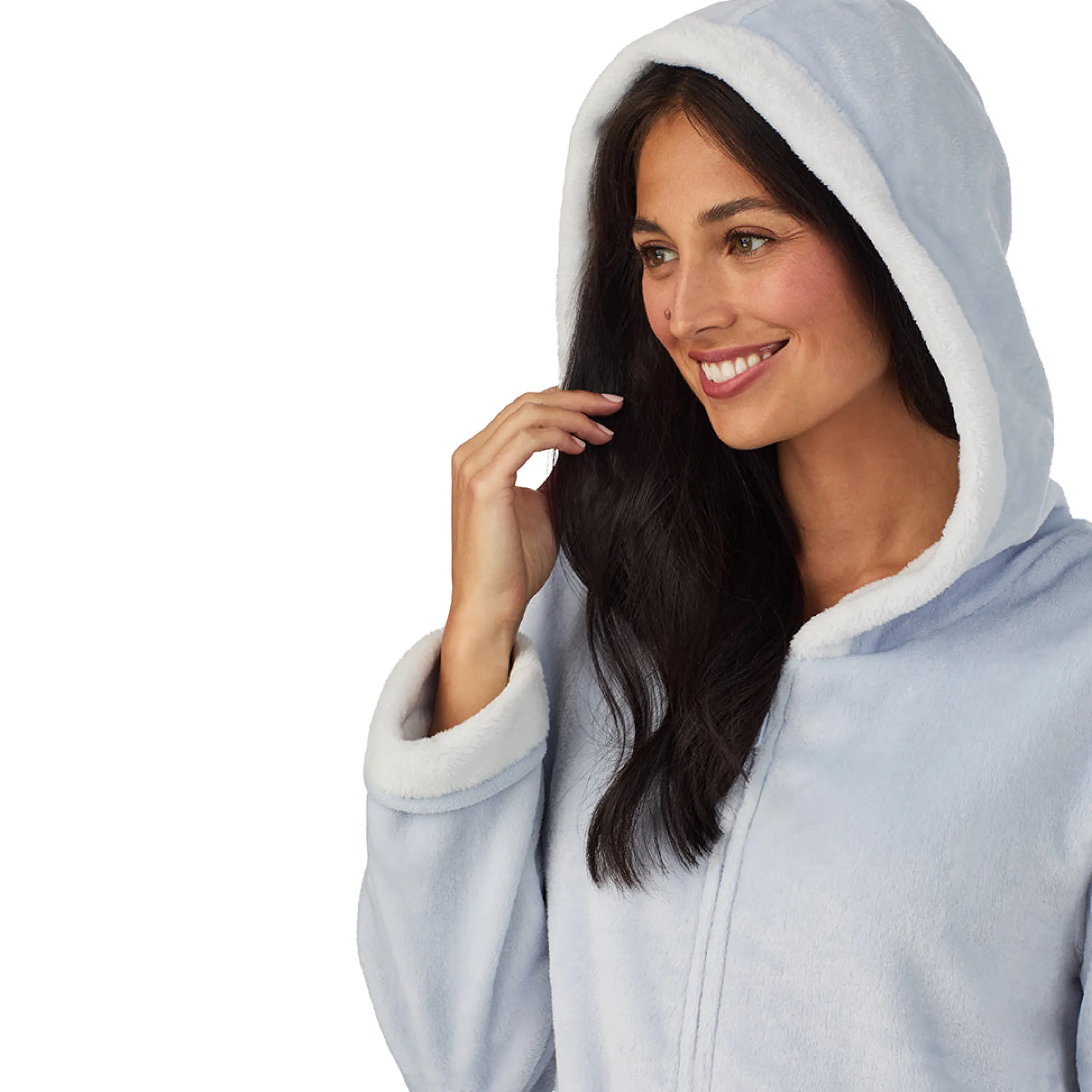Sale Chenille Zip Robe with Hood Women Sleepwear|Long Sleeves