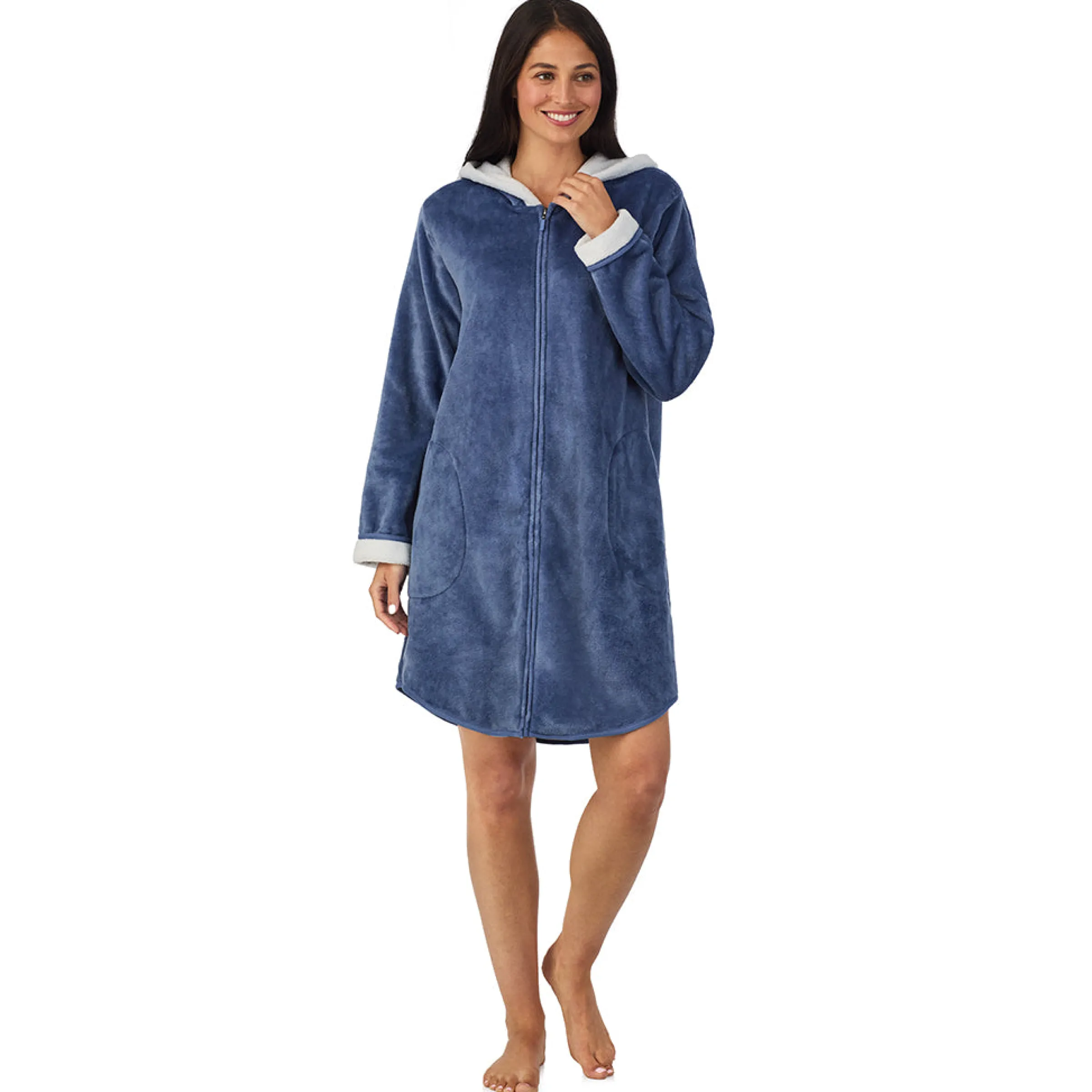 Sale Chenille Zip Robe with Hood Women Sleepwear|Long Sleeves