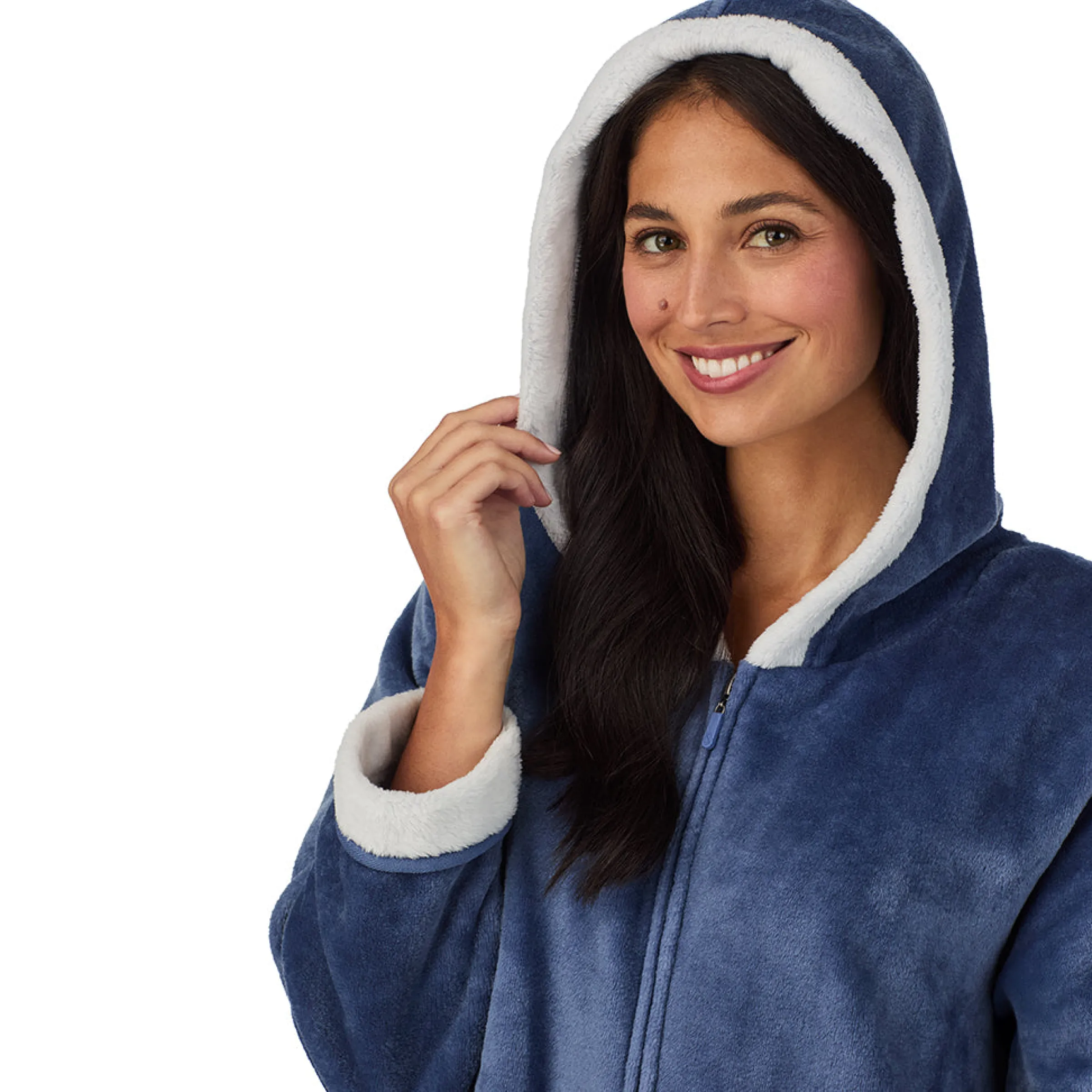 Sale Chenille Zip Robe with Hood Women Sleepwear|Long Sleeves