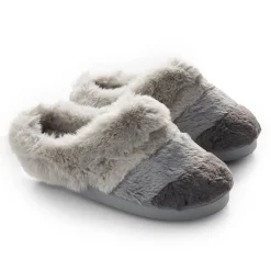 Colorblock Faux Fur Clog Slipper Women Slippers|Women's Accessories
