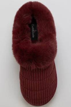 Online Corduroy Clog Slipper with Sherpa Lining Women Slippers|Women's Accessories