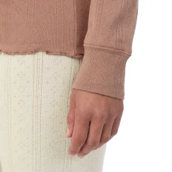 Cotton Pointelle Long Sleeve Crew Women Long Sleeves