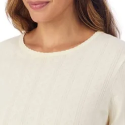 Cotton Pointelle Long Sleeve Crew Women Long Sleeves