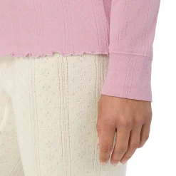 Cotton Pointelle Long Sleeve Crew Women Long Sleeves