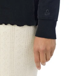Cotton Pointelle Long Sleeve Crew Women Long Sleeves