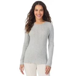 Cotton Pointelle Long Sleeve Crew Women Long Sleeves