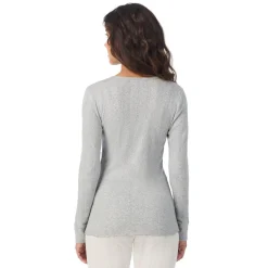 Cotton Pointelle Long Sleeve Crew Women Long Sleeves
